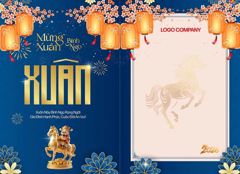 Thư Mời Tết Bính Ngọ 2026 - Mẫu Thiết Kế Vector EPS Độc Đáo