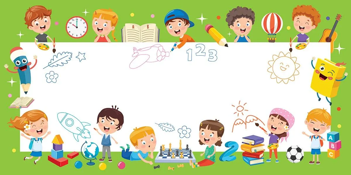 Background lớp học ngoài thiên nhiên file vector mẫu KS278