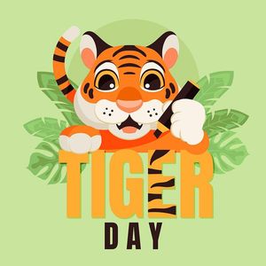 Poster chú hổ con cute file vector mẫu CR1491