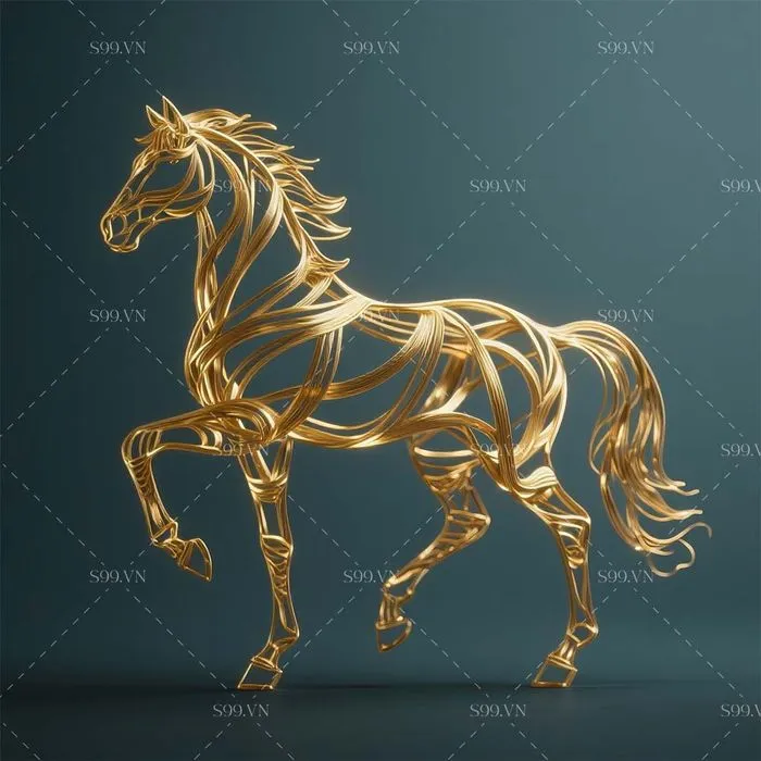 Hình Minh Họa Ngựa Vàng Tết Nguyên Đán – JPG Chất Lượng Cao