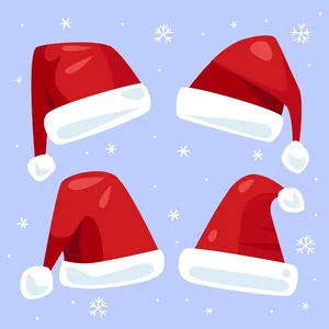 Bộ sưu tập những chiếc mũ ông già noel file vector mẫu CR1862