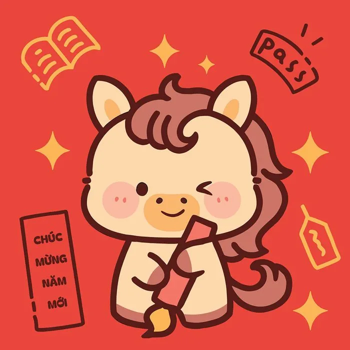 Linh Vật Ngựa Tết Bính Ngọ 2026 - Hình Minh Họa Dễ Thương