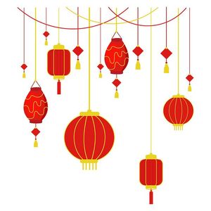 Hình ảnh dây đèn lồng trang trí dịp tết cổ truyền file vector mẫu CR423