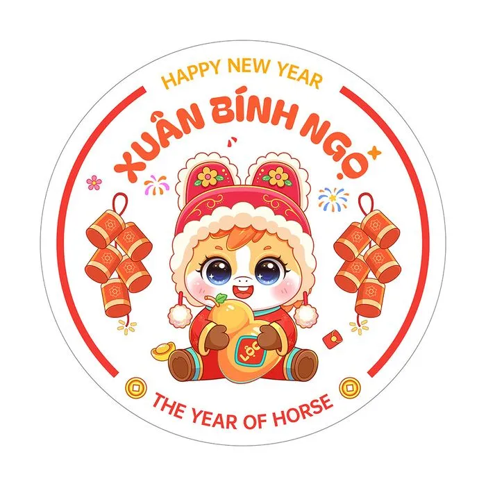 Linh Vật Ngựa Tết Nguyên Đán 2026 - Xuân Bính Ngọ Vector EPS
