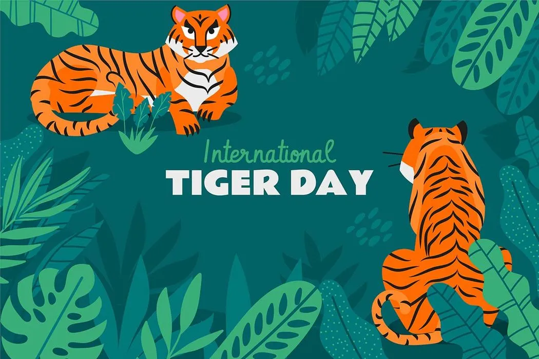 Banner chú hổ trong rừng flie vector mẫu KS55