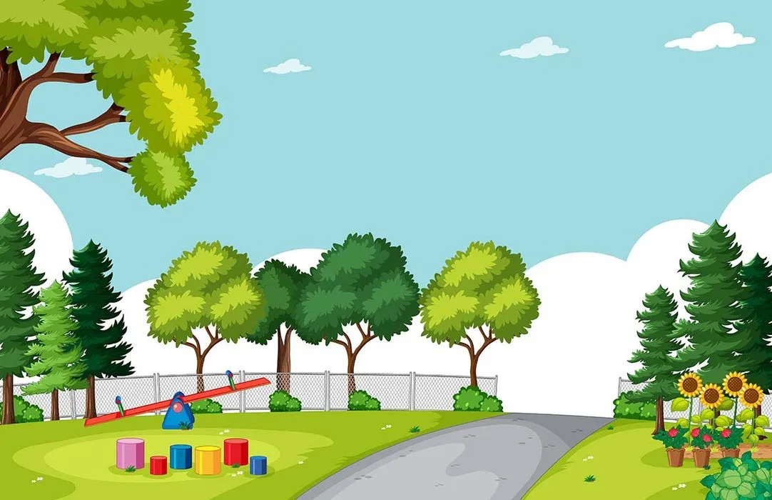 Background con đường tới trường của bé file vector mẫu KS283