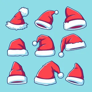 Bộ sưu tập chiếc mũ ông già noel file vector mẫu CR1829
