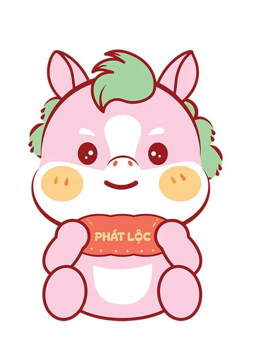 Linh Vật Ngựa Tết Ất Mùi Dễ Thương - Minh Họa Vector EPS Độc Đáo