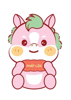 Linh Vật Ngựa Tết Ất Mùi Dễ Thương - Minh Họa Vector EPS Độc Đáo