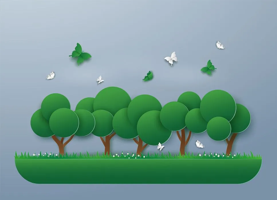 Hình ảnh cây xanh file vector mẫu KK96