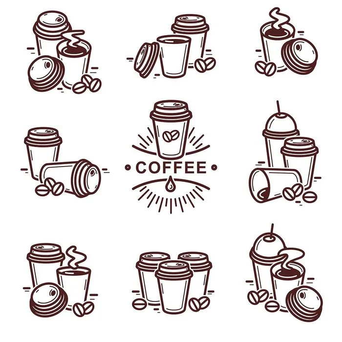 Hình ảnh cốc cafe file vector mẫu KS821