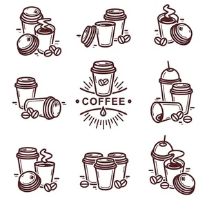 Hình ảnh cốc cafe file vector mẫu KS821