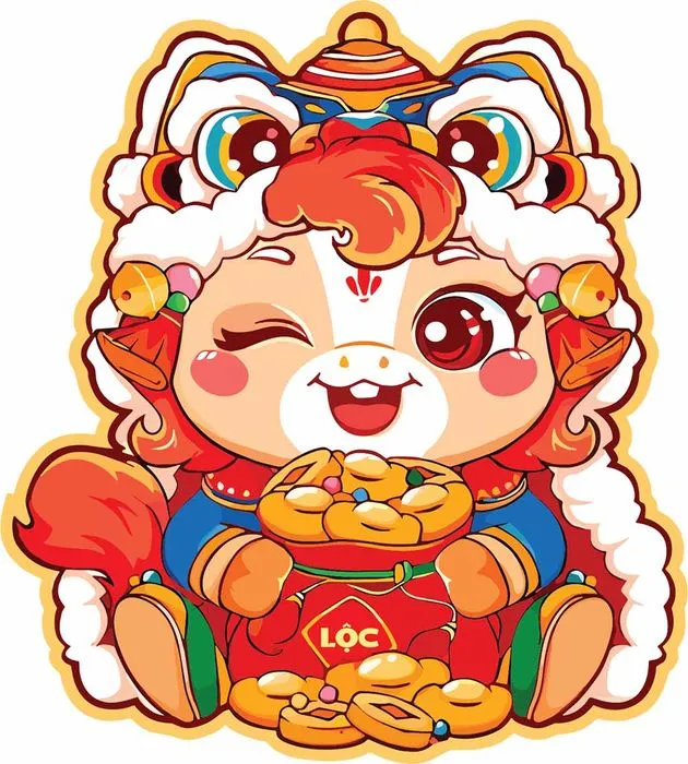 Linh Vật Ngựa Tết Nguyên Đán Dễ Thương - File EPS Vector Chất Lượng Cao