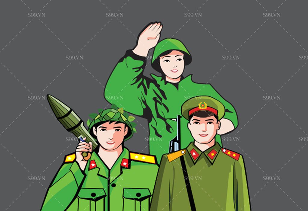 Hình ảnh quân đội nhân dân Việt Nam file vector mẫu CR359
