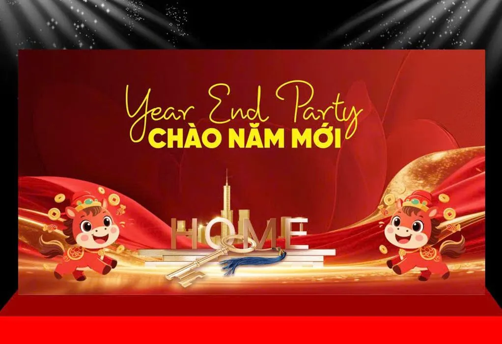 Backdrop Tết 2024 - Chúc Mừng Năm Mới - Thiết Kế Sẵn