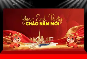 Backdrop Tết 2024 - Chúc Mừng Năm Mới - Thiết Kế Sẵn