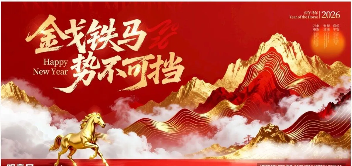 Banner Tết Nguyên Đán 2026 Năm Giáp Ngọ – Thiết Kế Đa Lớp PSD