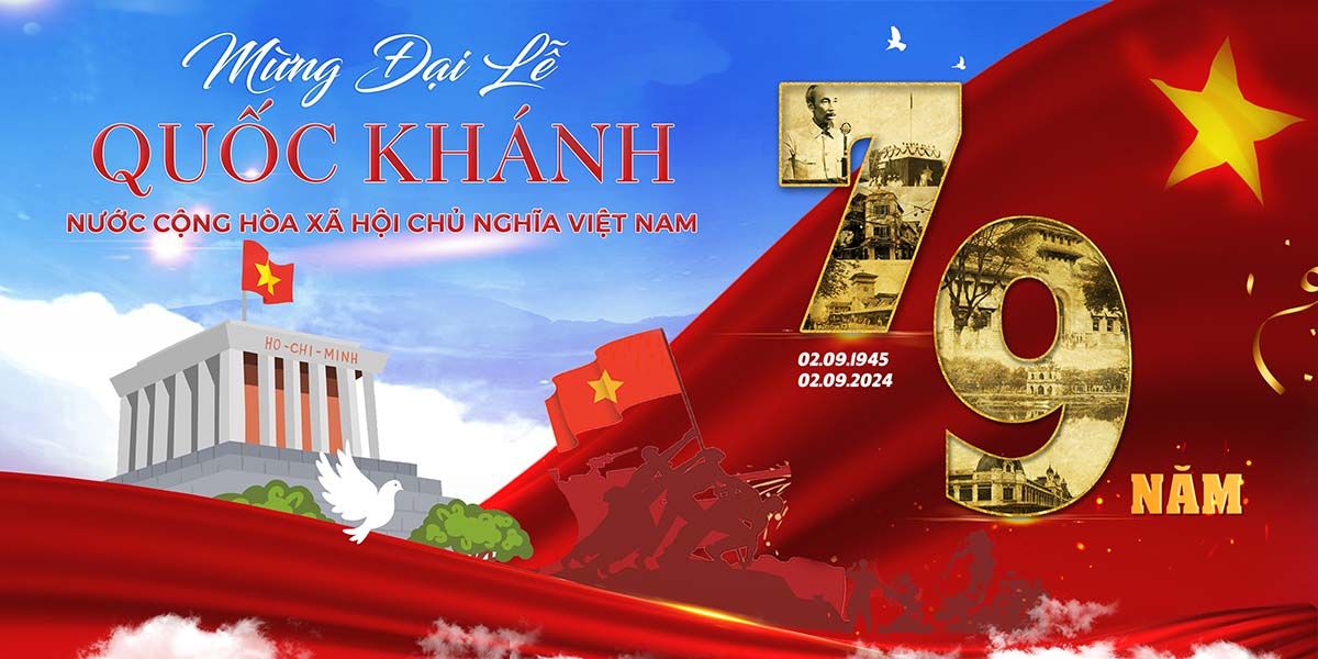 Banner chào mừng ngày lễ quốc khánh 2-9 file PSD mẫu CR1367