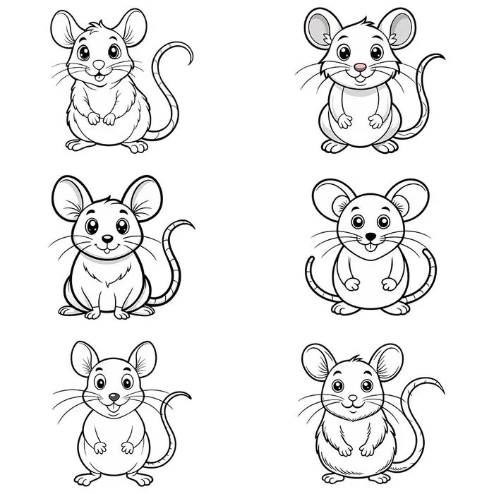 Bộ Sưu Tập Chuột Hoạt Hình Dễ Thương - Minh Họa Vector EPS