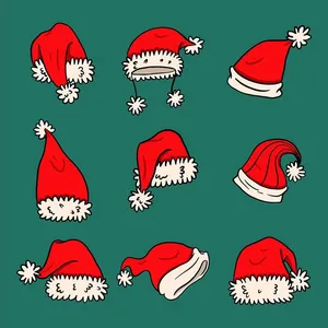 Hình ảnh mũ ông già noel file vector mẫu CR1767