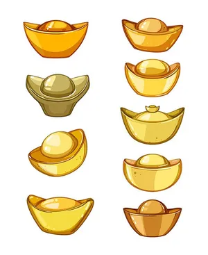Hình ảnh thỏi vàng file vector mẫu CR1984