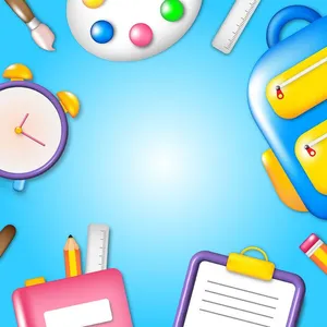 Background đồ dùng học tập file vector mẫu KS114