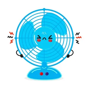 Hình ảnh cái quạt màu xanh file vector mẫu OC54