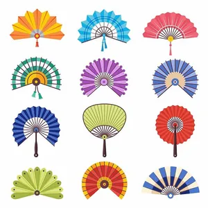 Bộ sưu tập quạt giấy cầm tay file vector mẫu OC51