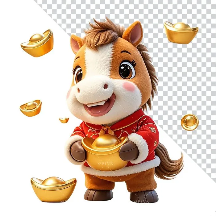 Linh Vật Ngựa Tết PNG - Hình Minh Họa Tết Nguyên Đán Dễ Thương