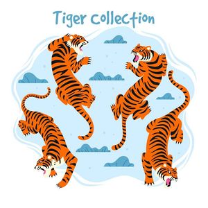 Hình minh họa chú hổ file vector mẫu CR1454