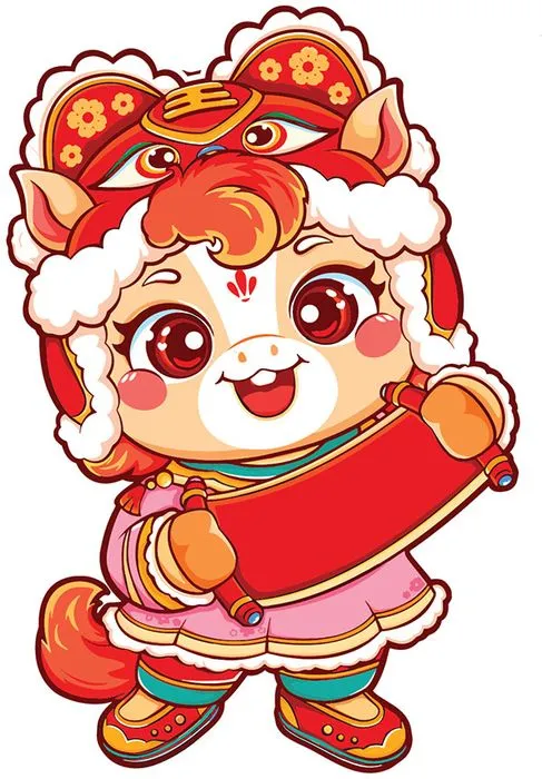 Linh Vật Ngựa Tết Nguyên Đán Dễ Thương - Minh Họa Vector EPS