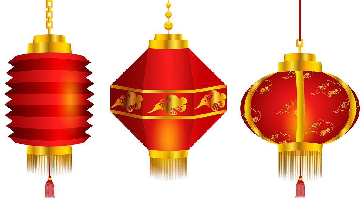 Hình ảnh đèn lồng trang trí dịp tết file vector mẫu CR487