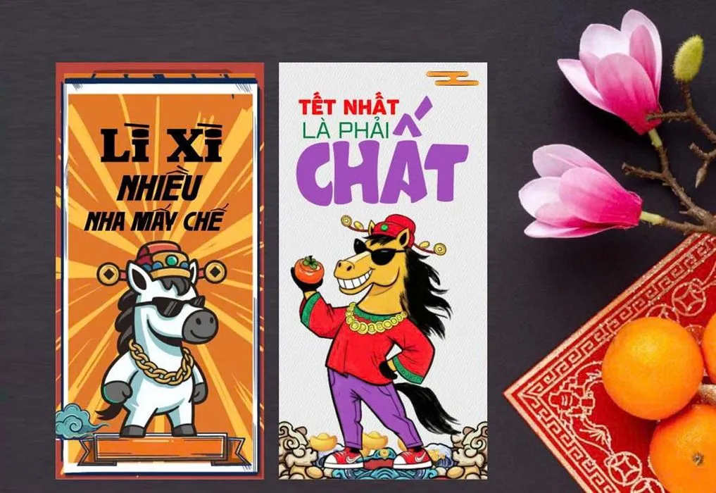 Mẫu Lì Xì Tết 2026 Phong Cách Hiphop Ngộ Nghĩnh Dạng Vector CDR