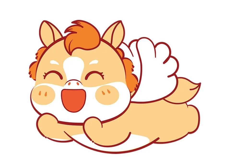 Linh Vật Ngựa Tết Dễ Thương - Hình Minh Họa Vector EPS