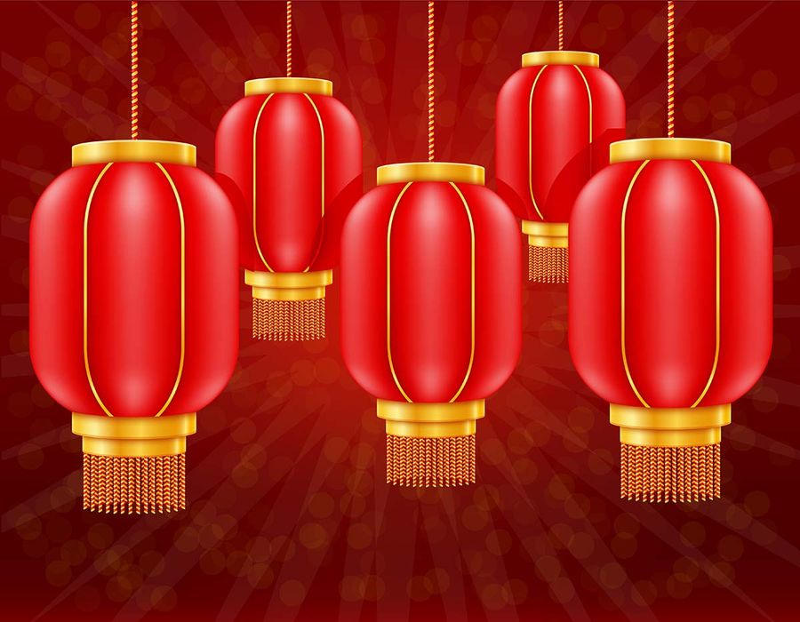 Đèn lồng màu đỏ trang trí lễ hội tết file vector mẫu CR309