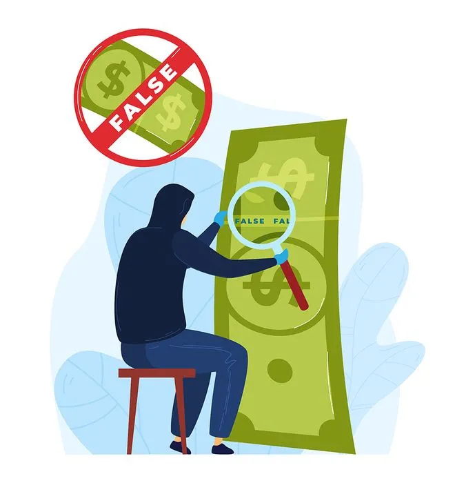 Hình ảnh người lừa đảo tiền giả file vector mẫu LD4