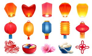 Hình ảnh đèn lồng trang trí dịp tết cổ truyền file vector mẫu CR421