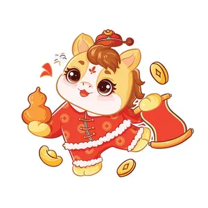 Linh Vật Ngựa Tết 2026 Chibi Dễ Thương - Hình Minh Họa Vector EPS