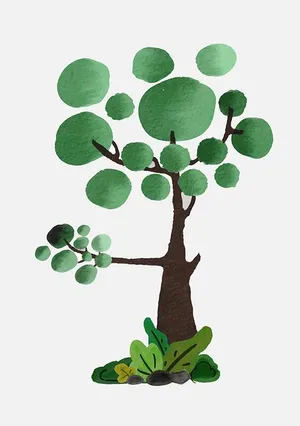 Hình ảnh cây xanh  file vector mẫu KK49