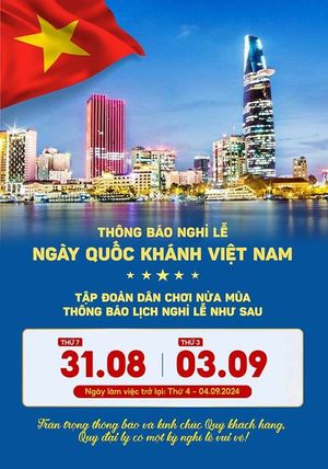 Poster thông báo nghỉ lễ quốc khánh 2-9 file PSD mẫu CR1376