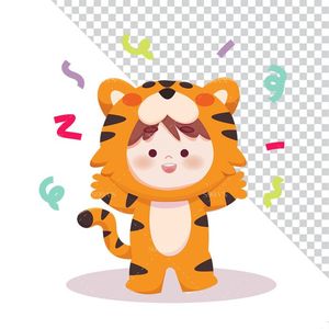 Hình ảnh bé hổ cute file PNG mẫu CR1104