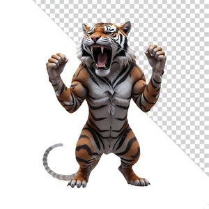 Hình ảnh chú hổ cơ bắp file PNG mẫu CR1097