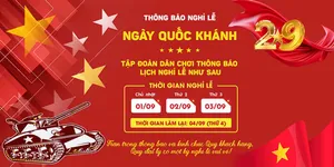 Banner thông báo lịch nghỉ lễ quốc khánh file PSD mẫu KT64