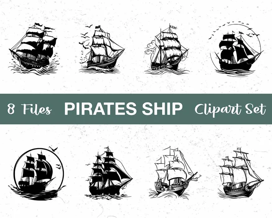 Bộ sưu tập con thuyền buồm file vector mẫu HH174