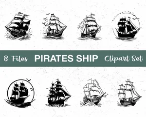 Bộ sưu tập con thuyền buồm file vector mẫu HH174