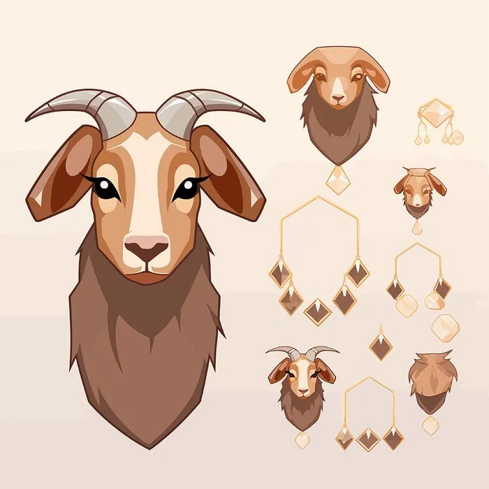 Hình ảnh chú dê file vector mẫu KS515