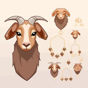 Hình ảnh chú dê file vector mẫu KS515