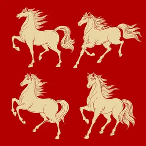 Hình Minh Họa Ngựa Tết Nguyên Đán Dạng Vector