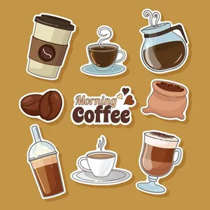 Hình ảnh cốc cafe file vector mẫu KS812