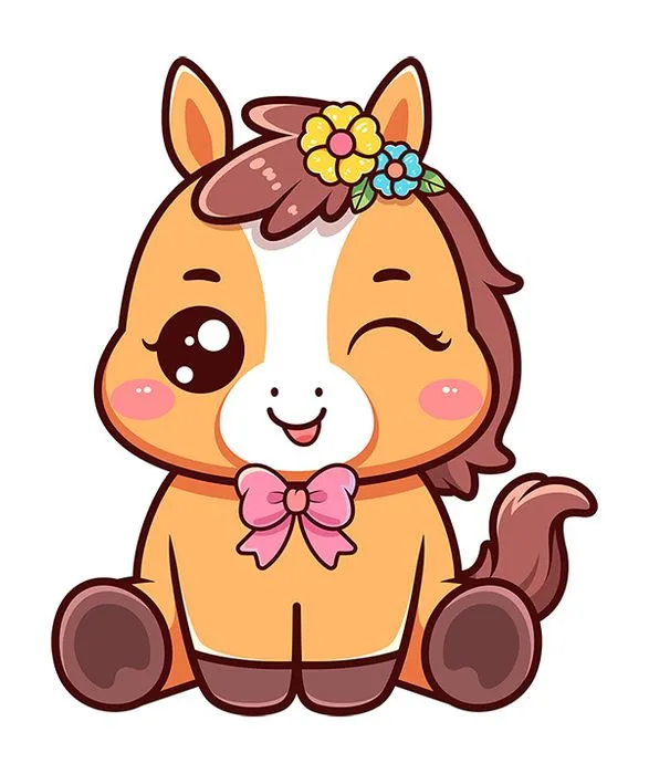 Linh Vật Ngựa Tết Dễ Thương - Hình Minh Họa Vector EPS